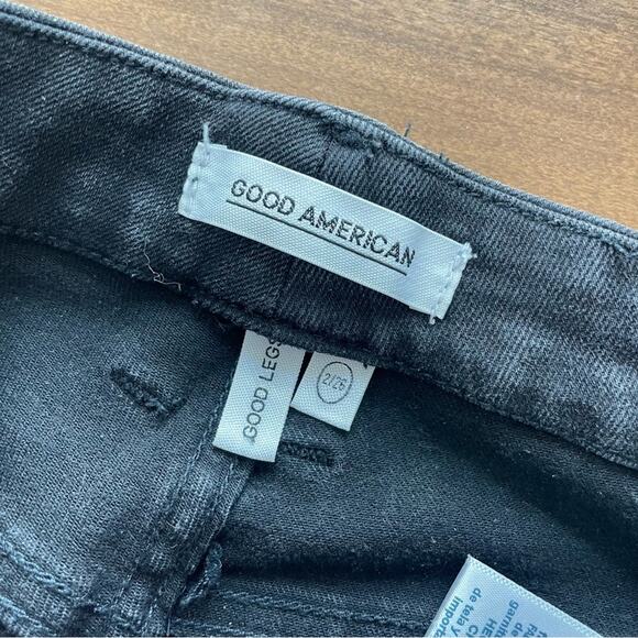 Good American | Women’s Good Legs Pintuck Jeans Denim Washed Black 035 High Rise - Picture 5 of 9